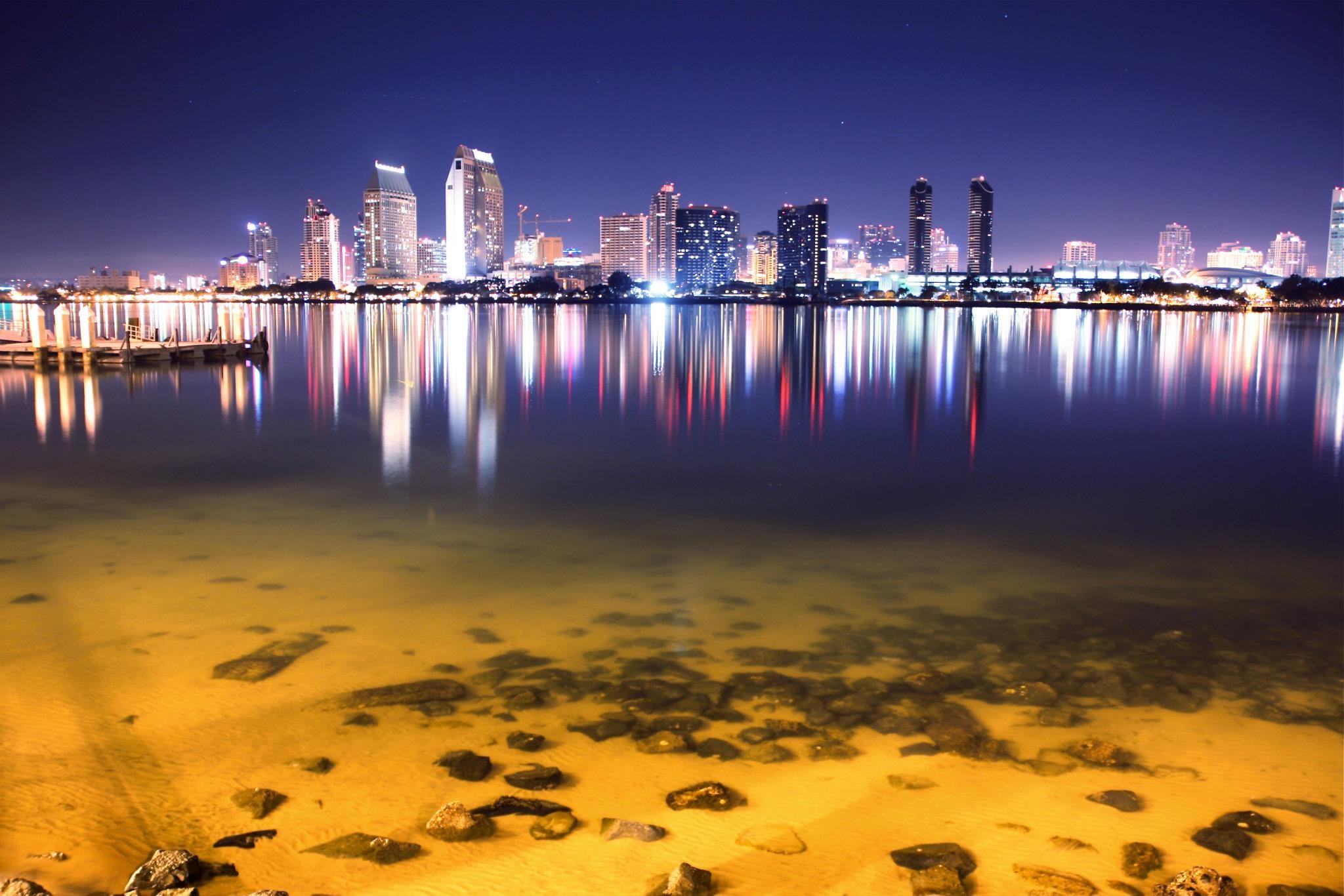 San Diego Skyline Beach Scenery HD Wallpaper