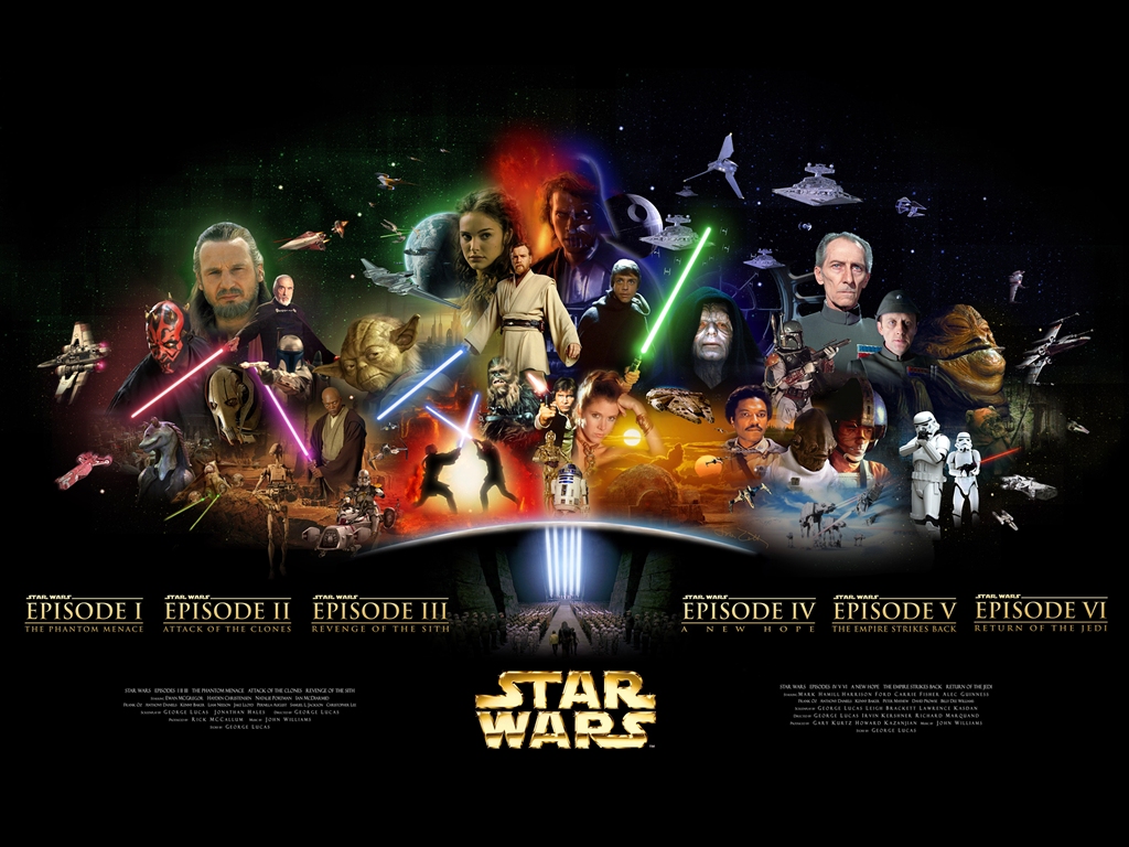 Star Wars movie poster desktop wallpaper 1024 x 768 pixels