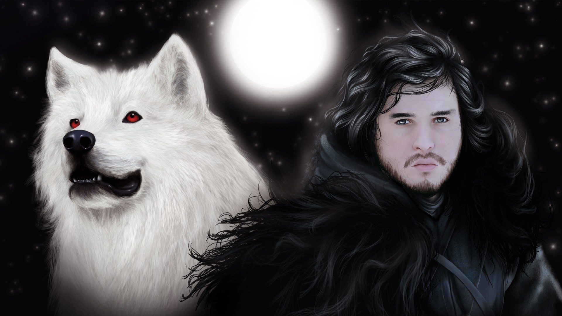 Artwork Game of Thrones Jon Snow wolves wallpaper 1920x1080 218001 1920x1080
