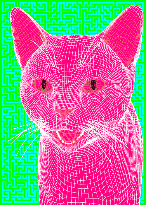 Animated Gif Critic Cats One Giant Neon Pink Meowing Cat