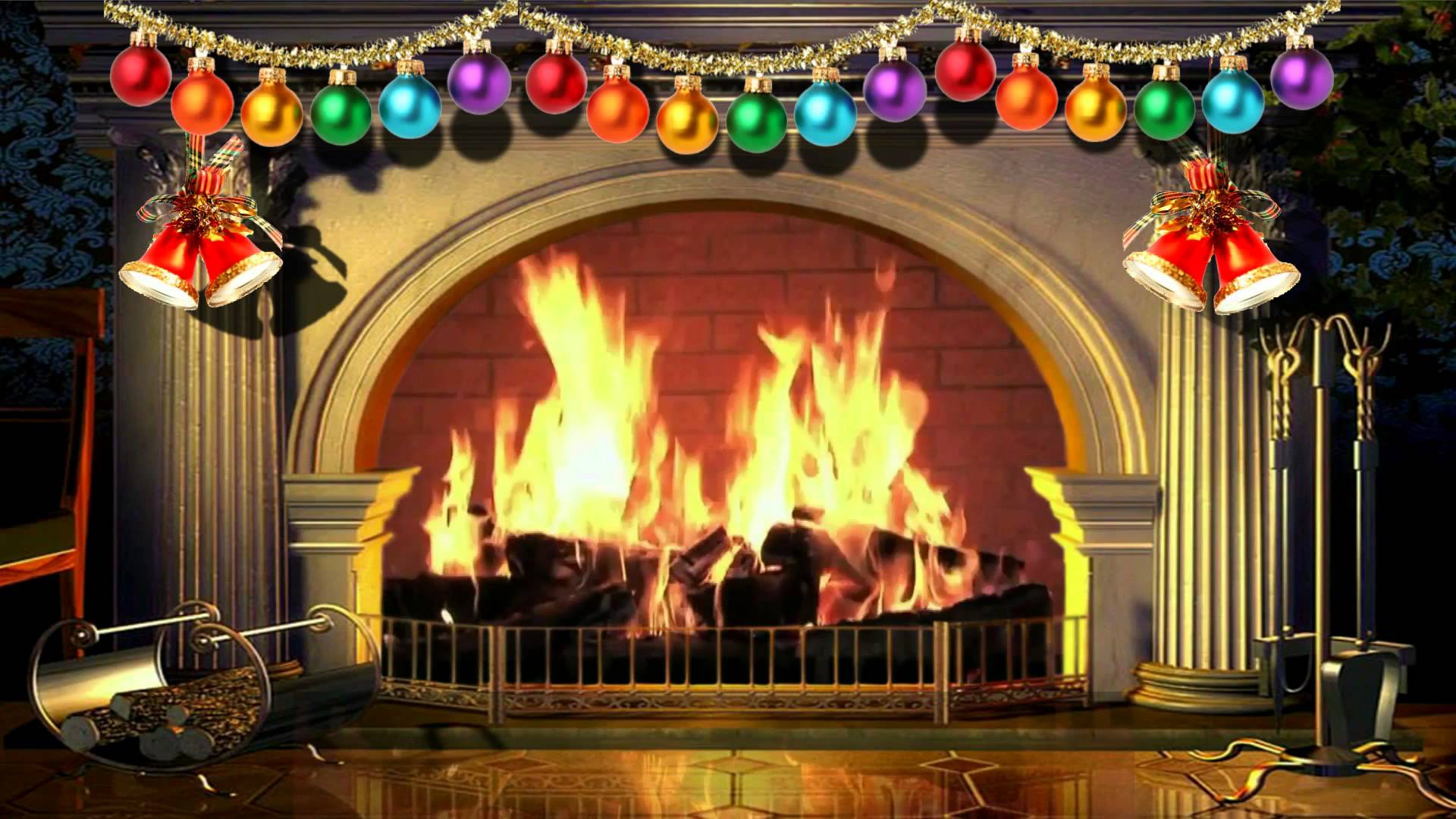 download Virtual Christmas Fireplace background video 1080p 1920x1080