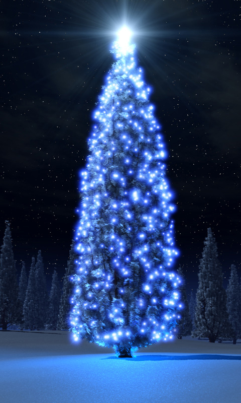Blue Christmas Tree Pocket Pc Wallpaper HD For Your