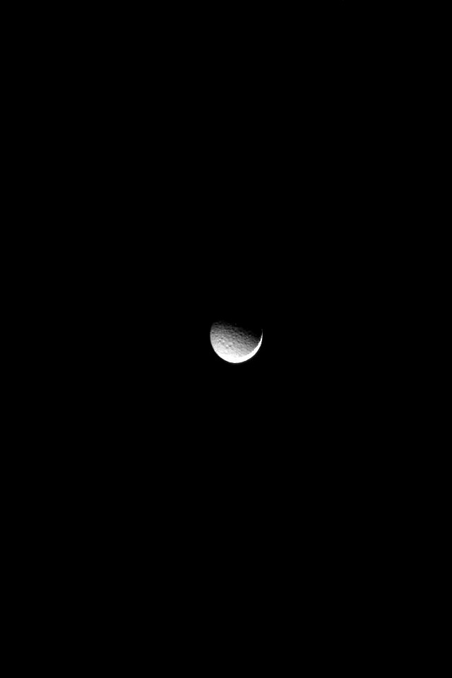 Crescent Mimas Wallpaper Cassini Image Of A
