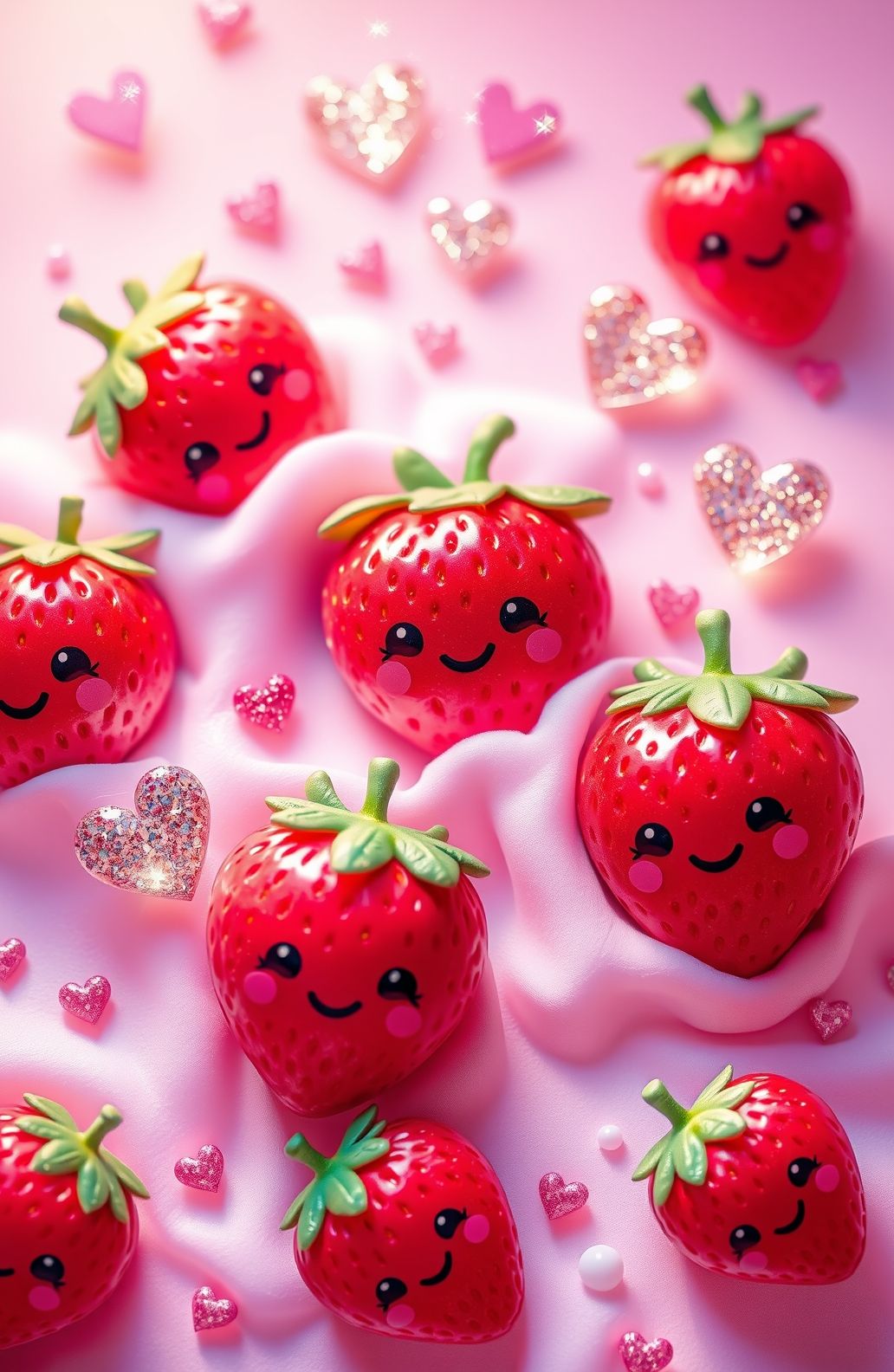 Kawaii Strawberry Wallpaper