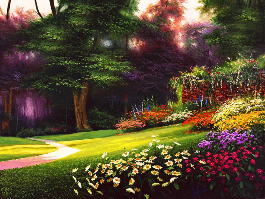 Formal Spring Garden Wallpaper HD