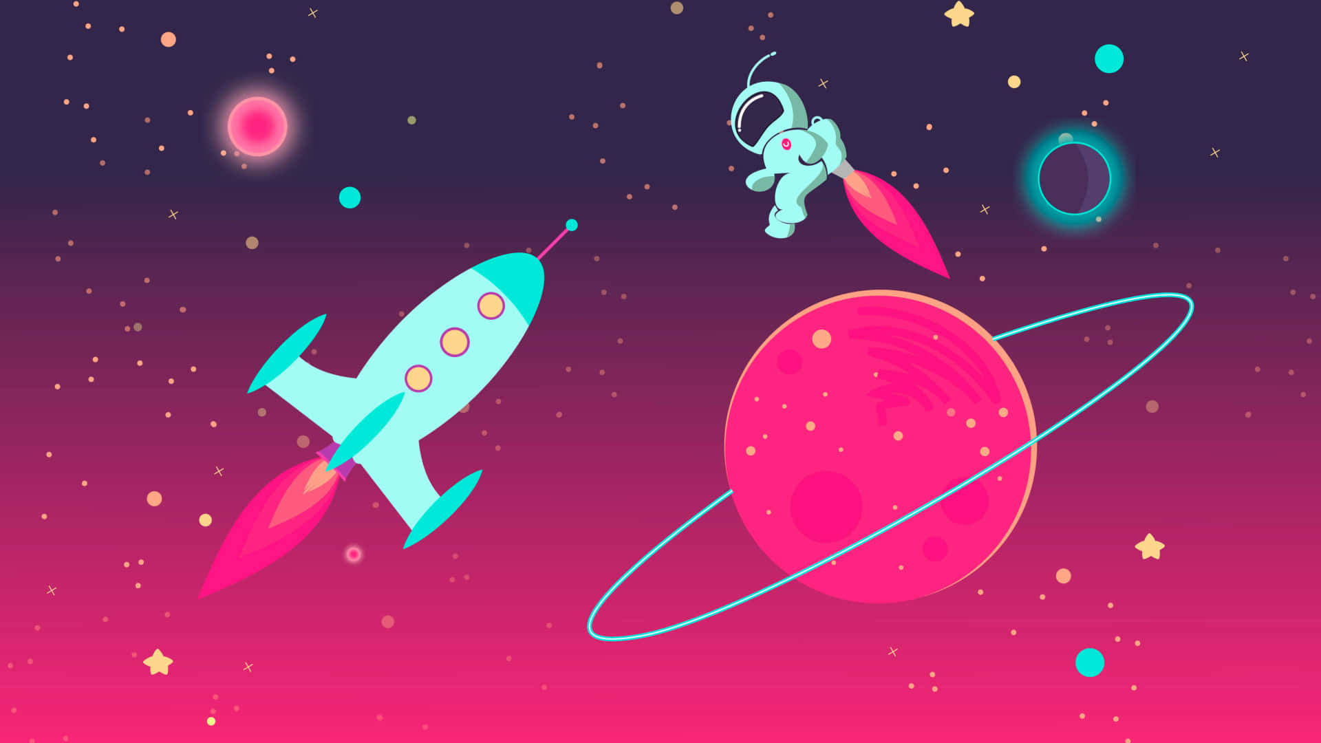 Cartoon Space Wallpaper