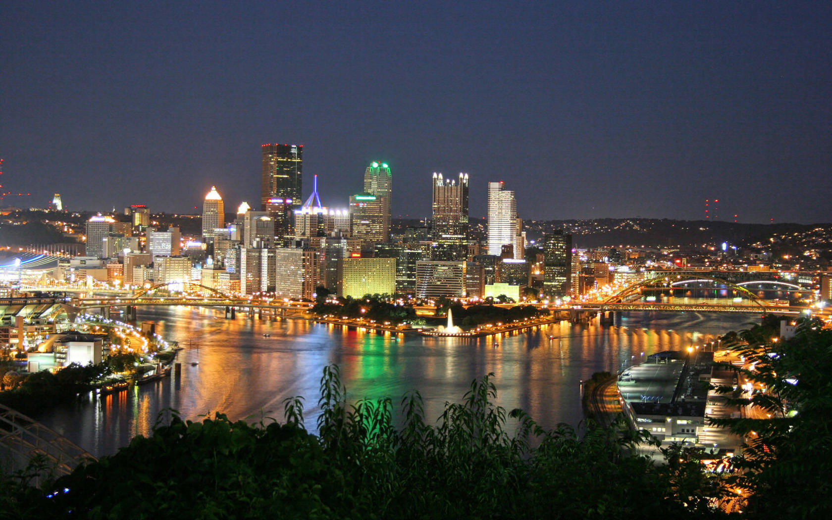 The West End Overlook at night in PittsburghPAUSA city wallpaper 1680x1050