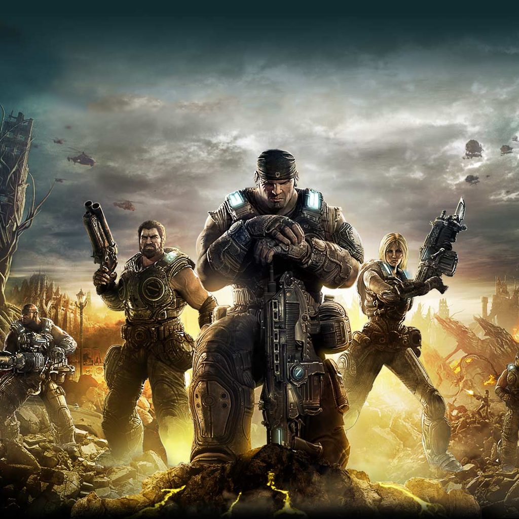 Battlefield 3 Skyrim and Gears of War 3 iPad Wallpapers justbiglee 1024x1024