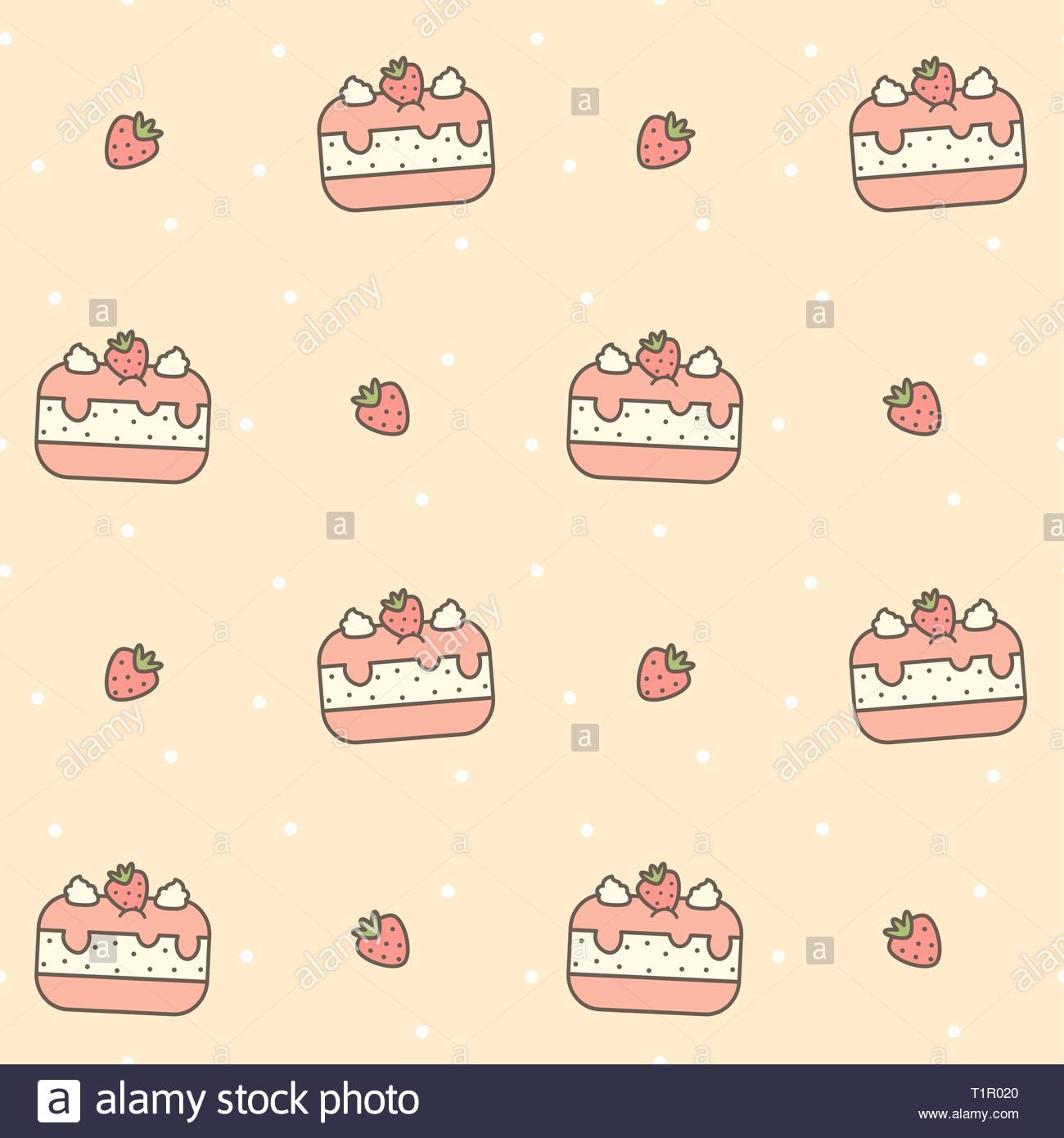 Cute Cartoon Seamless Vector Pattern Background Illustration With