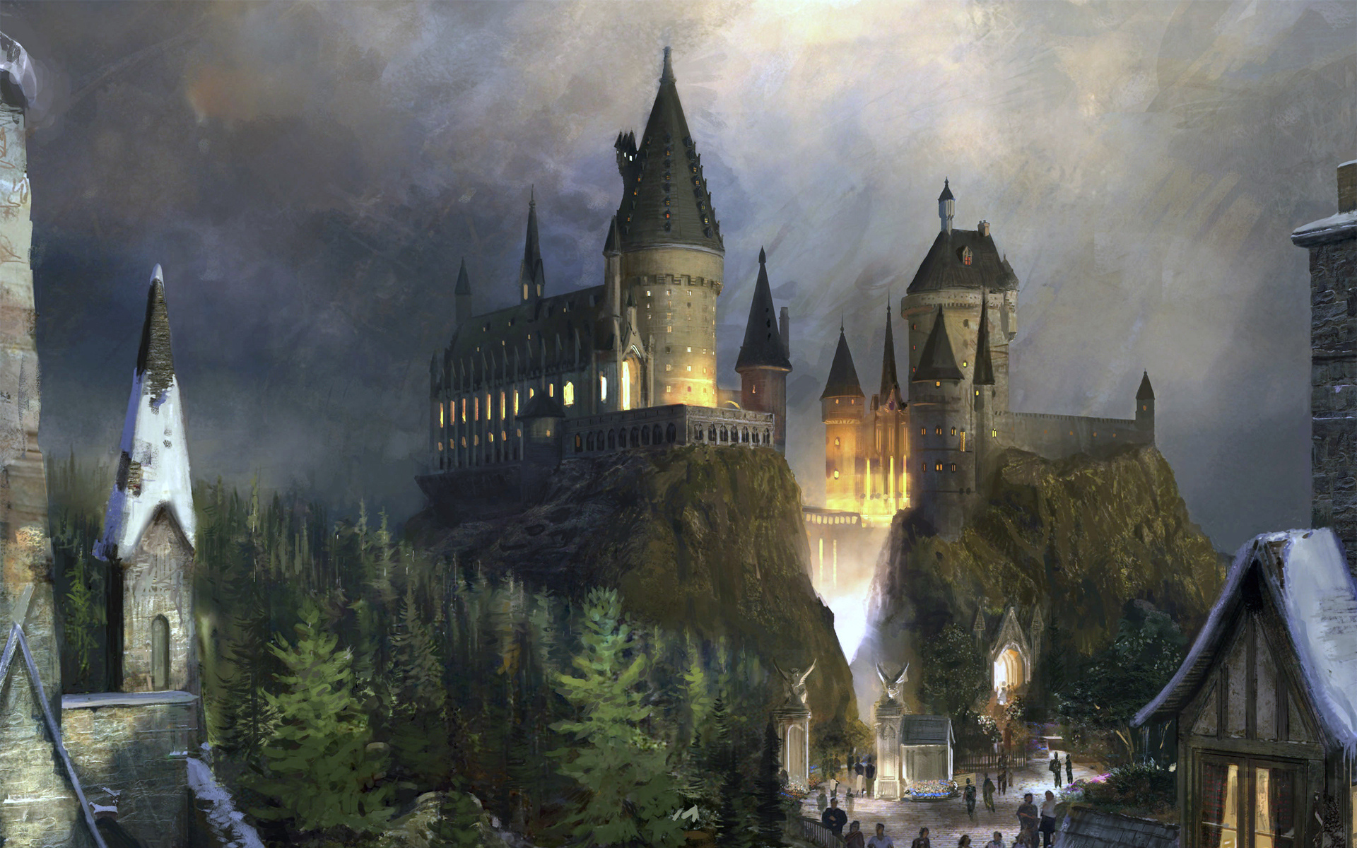 Harry Potter Castle Fantasy Hogwarts Witvh Wallpaper