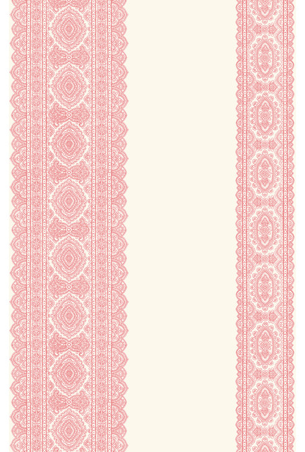 Brynn Pink Paisley Stripe Wallpaper Bolt Traditional
