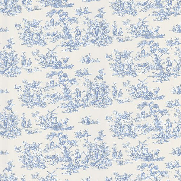 blue and white toile wallpaper a french inspired decor idea with a 600x600