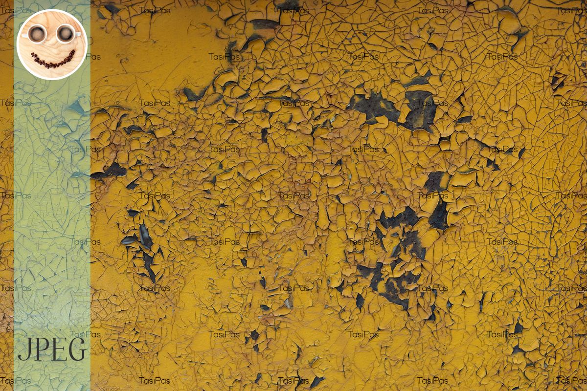 Yellow Cracked Paint Texture Background Industry