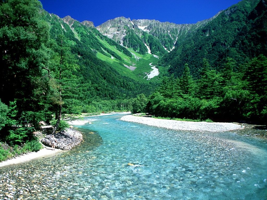 Japan Mountain River Wallpaper Top