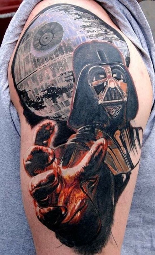 Star Wars Hero Darth Vader Straching Giant Hand With Space