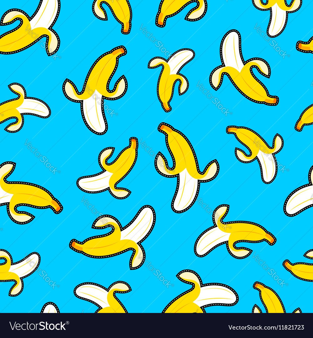Fruit background with cute cartoon banana Vector Image