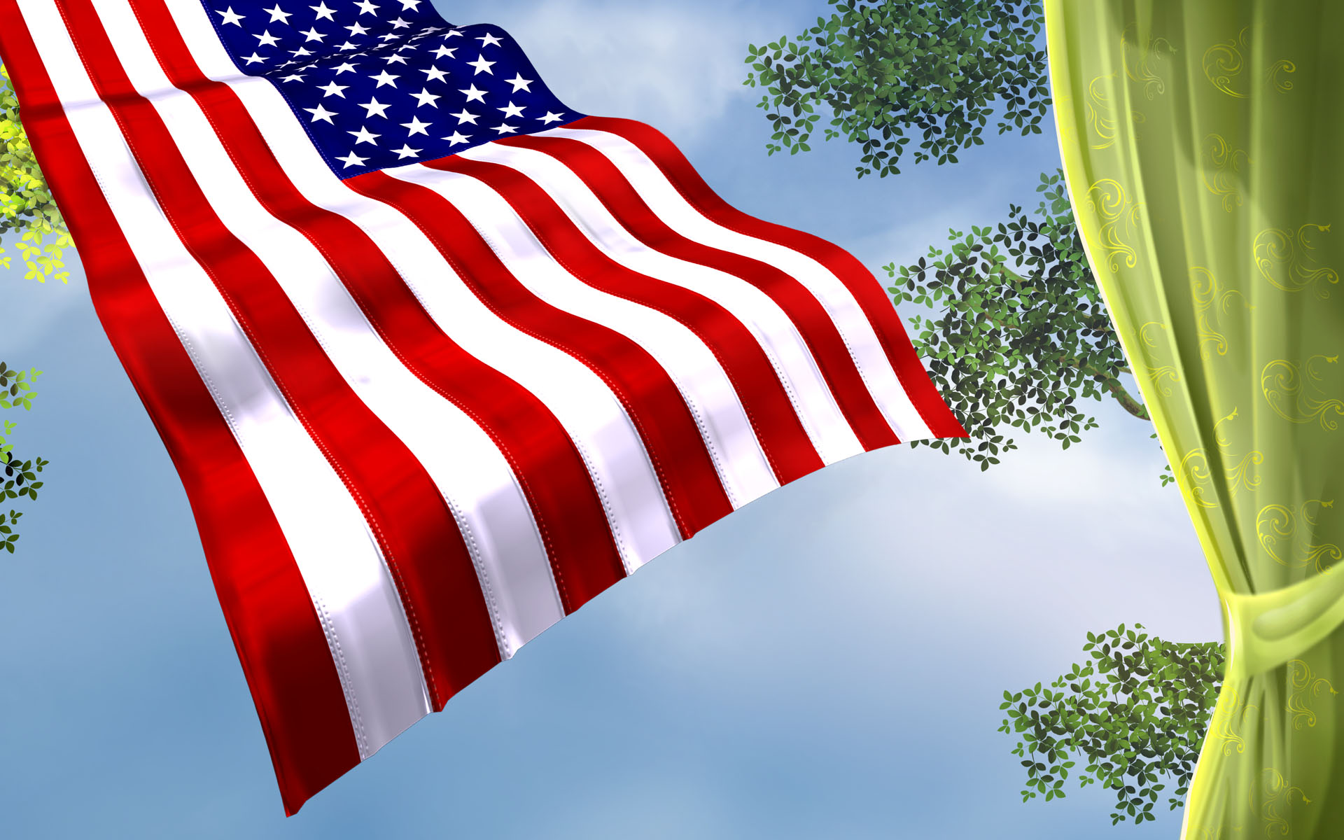 Flag Waving Wallpaper Custom Theover American