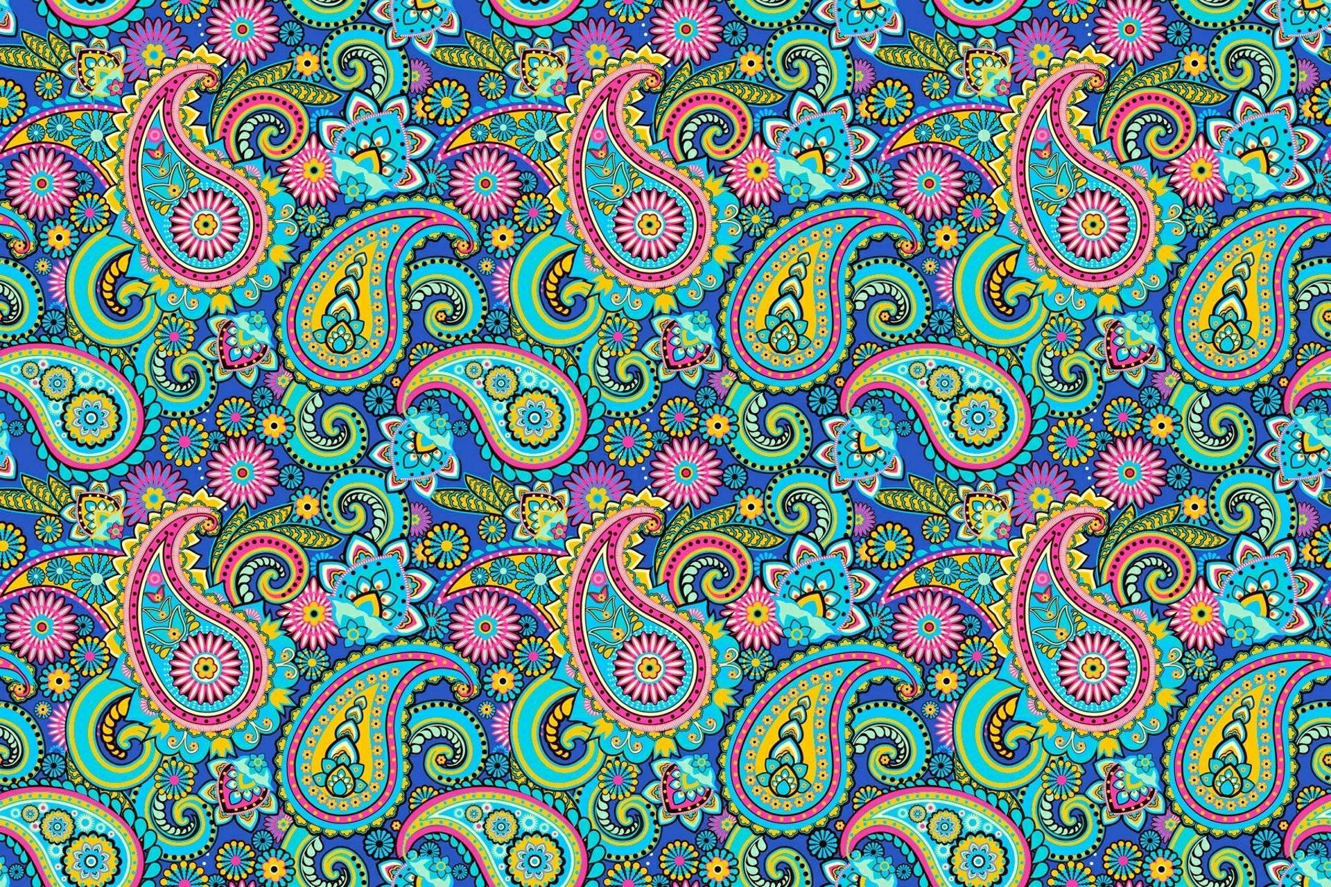 Colorful Paisley Print Wallpaper