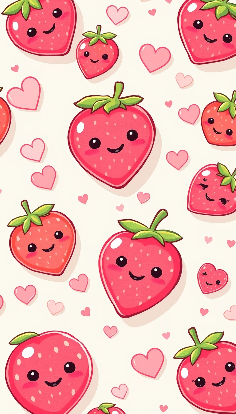 Kawaii Strawberry Wallpaper