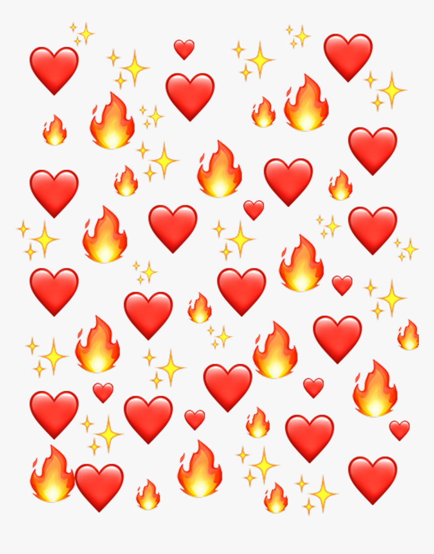 Emoji Fire Png Hearts Background Transparent