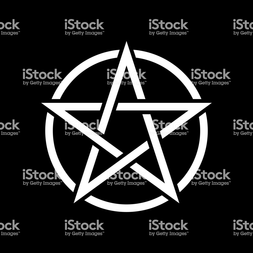 Pentacle Magic Sign Black Background Stock Illustration