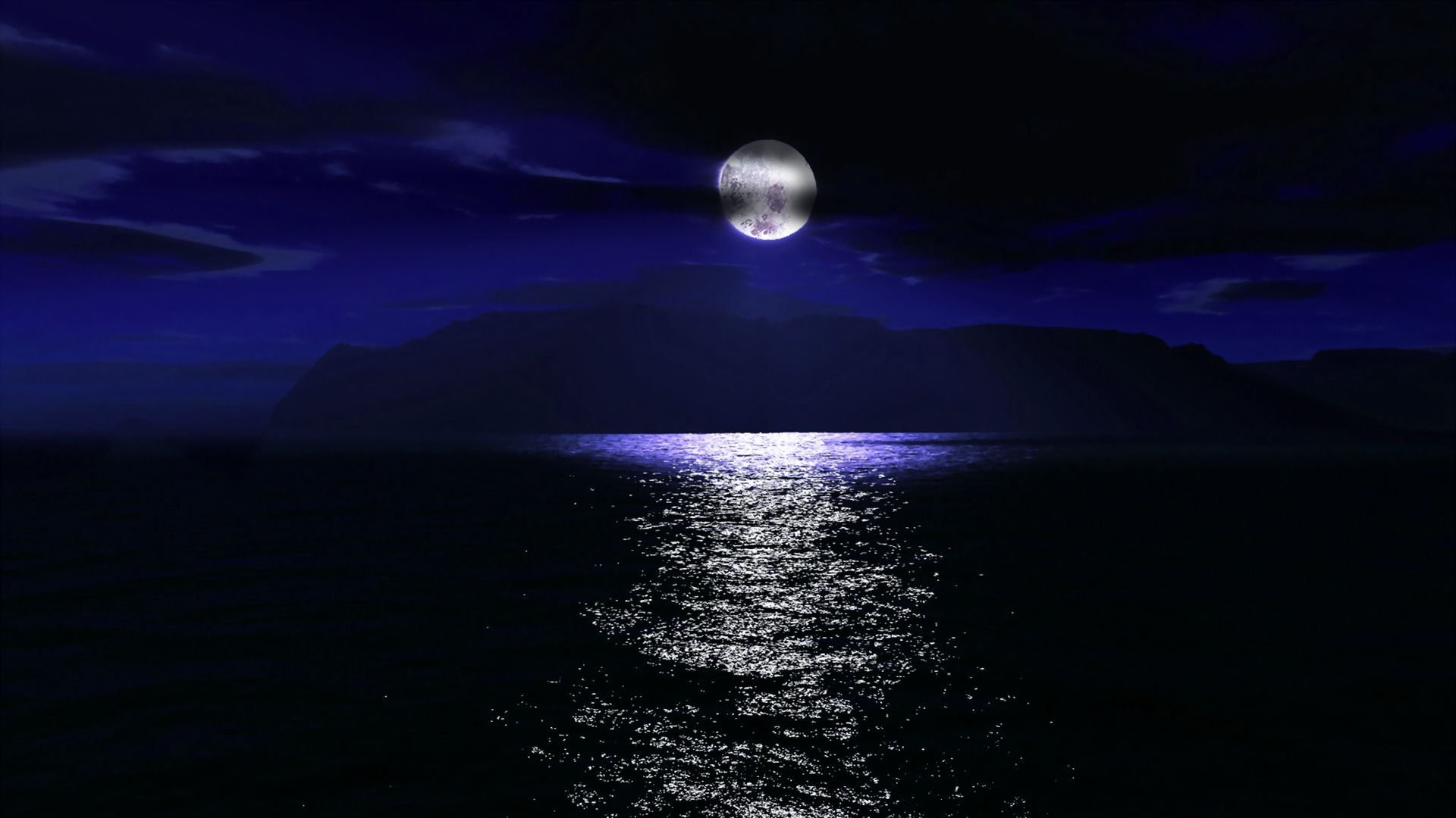 Full Moon Over The Sea Wallpaper