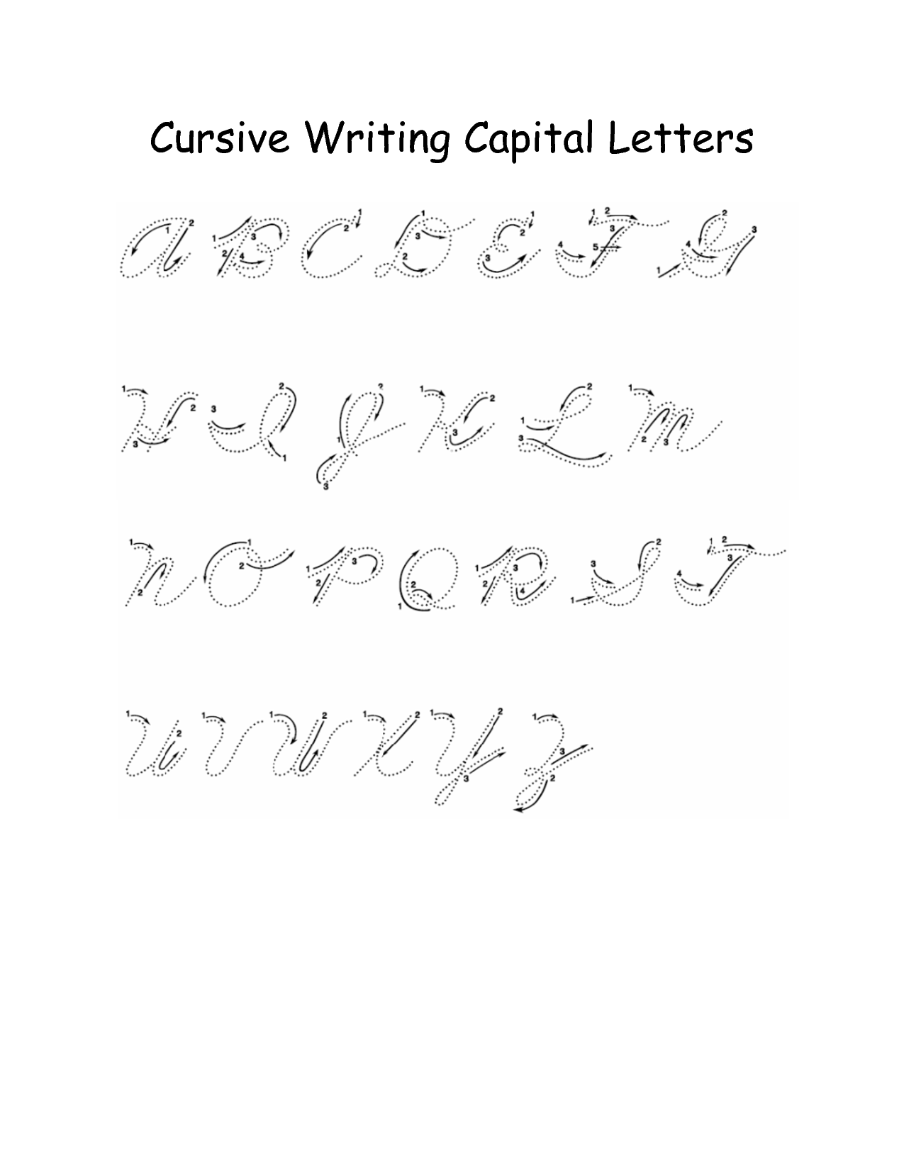 Cursive Writing Letters Capitals