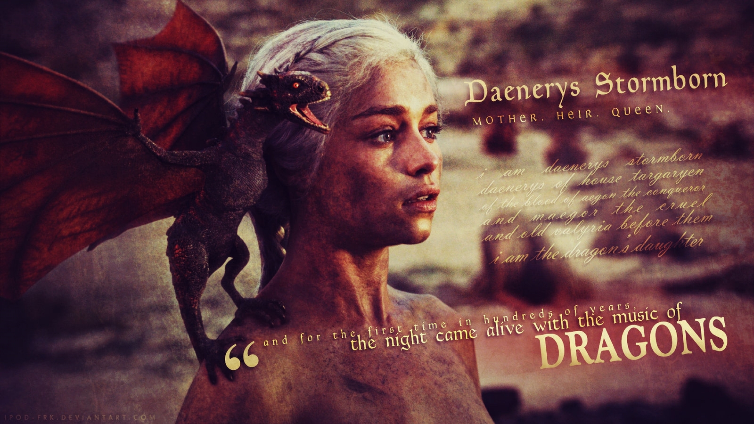 Game Of Thrones Tv Series Daenerys Targaryen Wallpaper Art HD