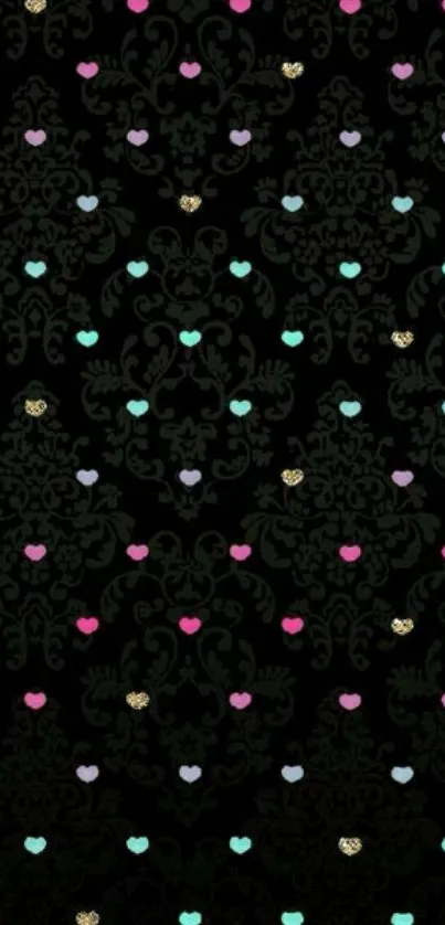Black Heart Pattern Wallpaper