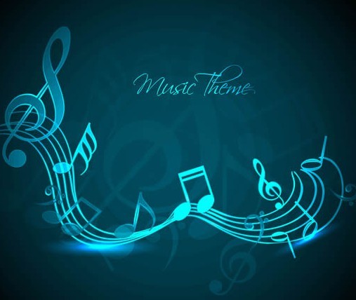 Blue Music Themed Background Vector Titanui