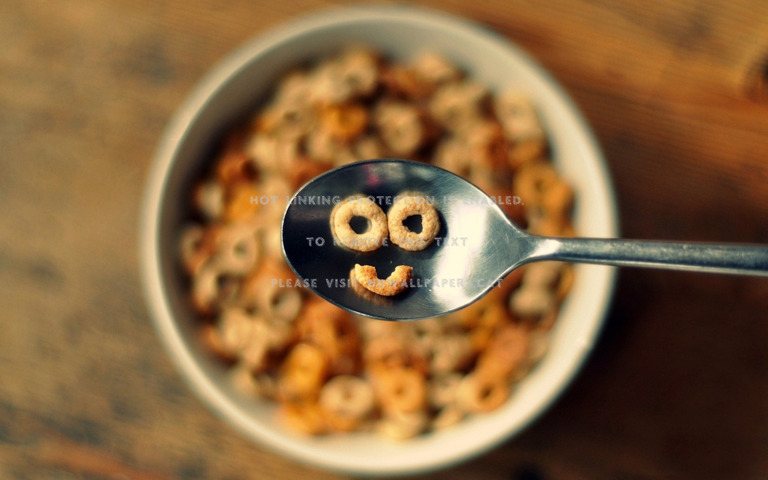 Happy Breakfast Spoon Cheerios Abstract