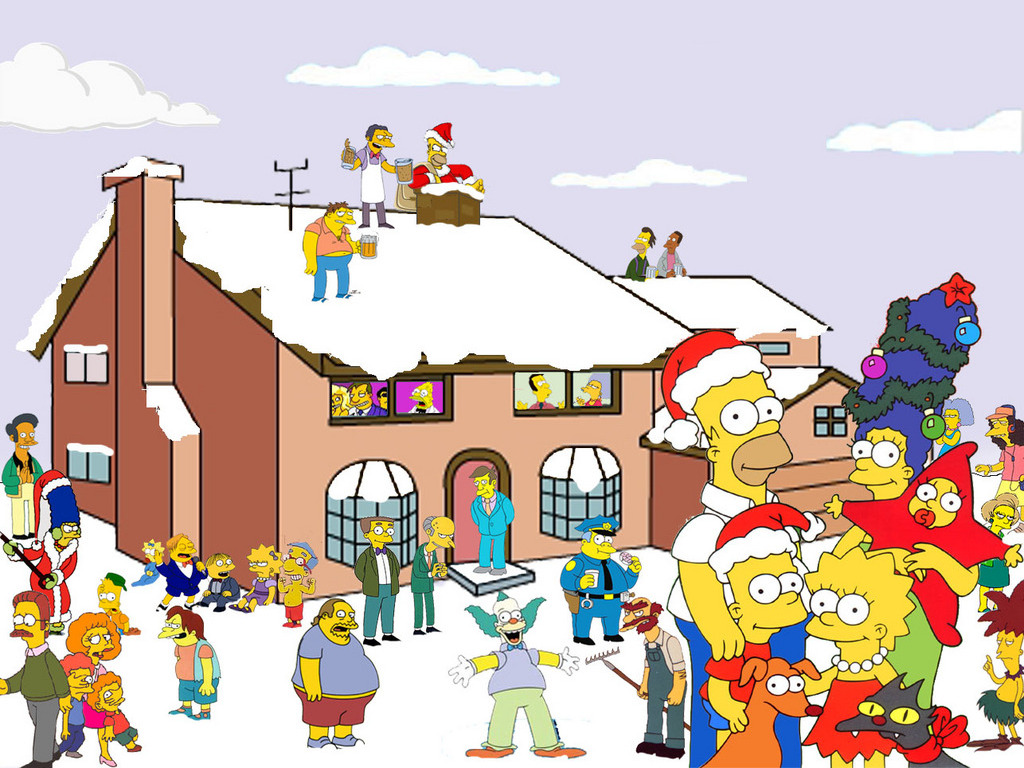 Tapety The Simpsons Wallpaper Christmasjpg 1024x768