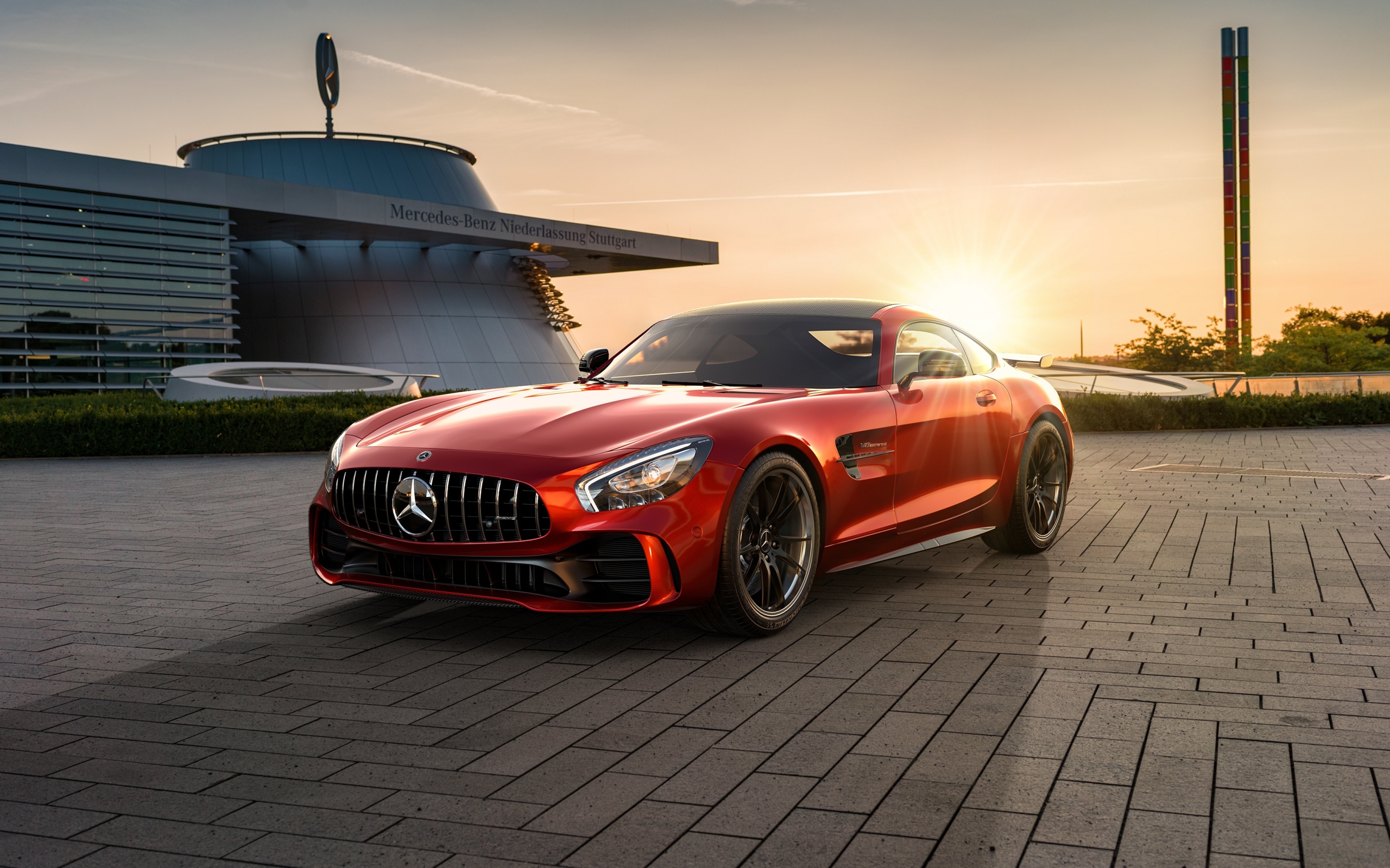 Wallpaper Of Car Mercedes Amg Gt R Benz Red Background