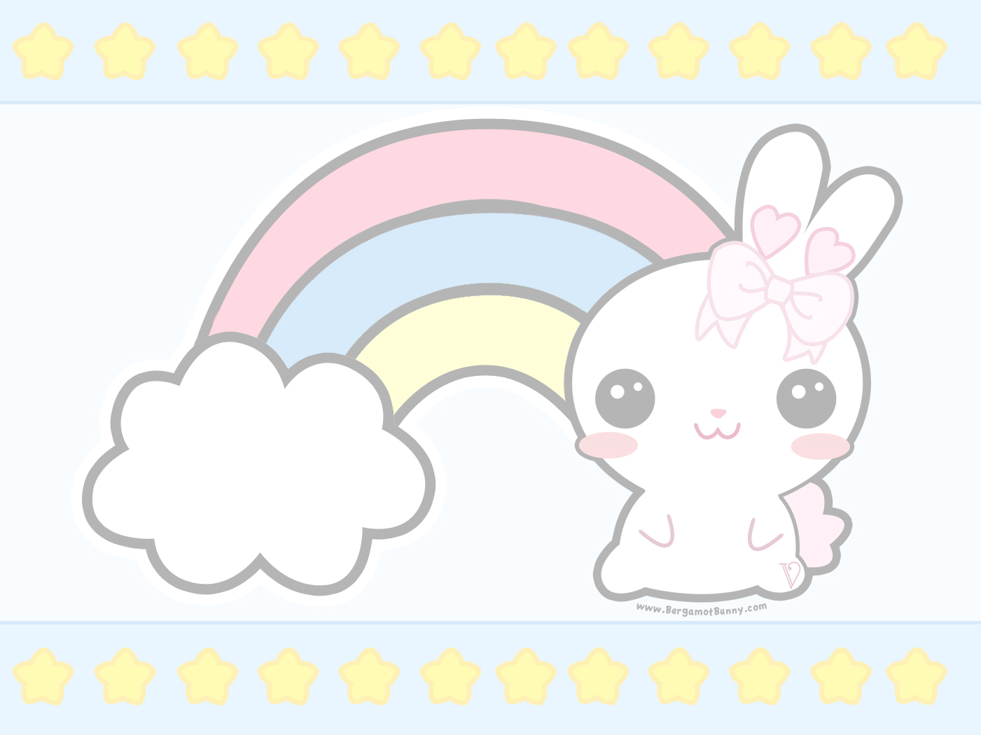 Cute Rainbow Themed Desktop Wallpaper D Bergamot Bunny