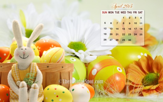  Month wise Calender Wallpapers Easter Bunny Calendar Wallpaper 2015