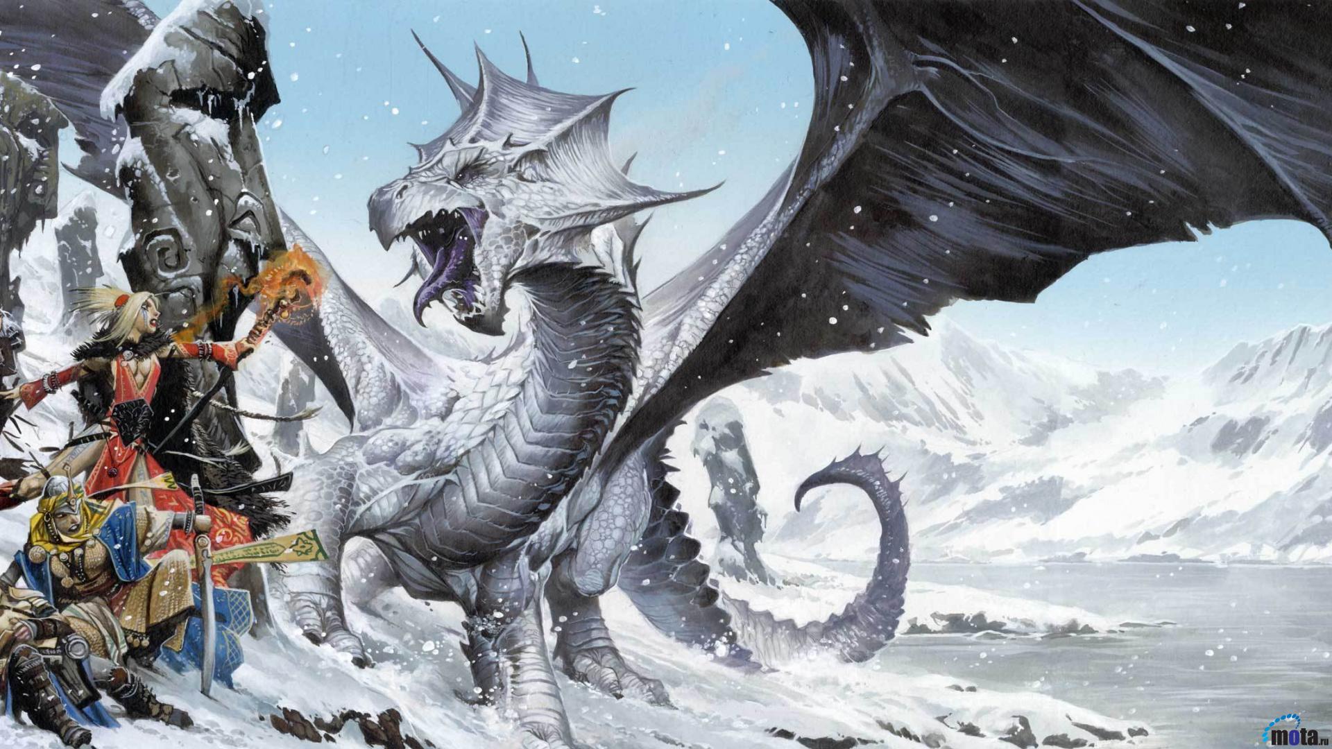 White Dragon Wallpaper Image