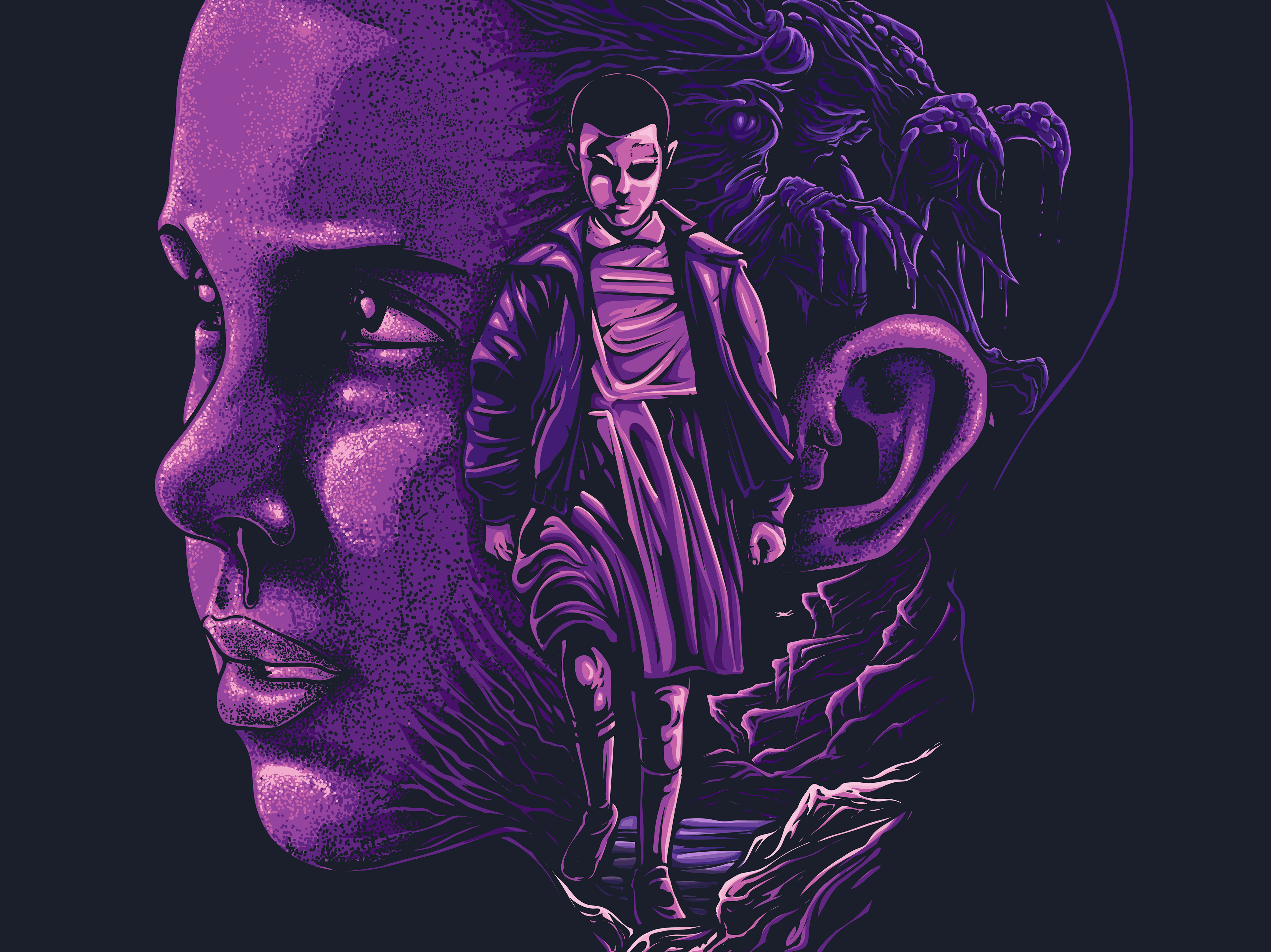 Stranger Things Eleven 4k Artwork HD Tv Shows Wallpaper Image