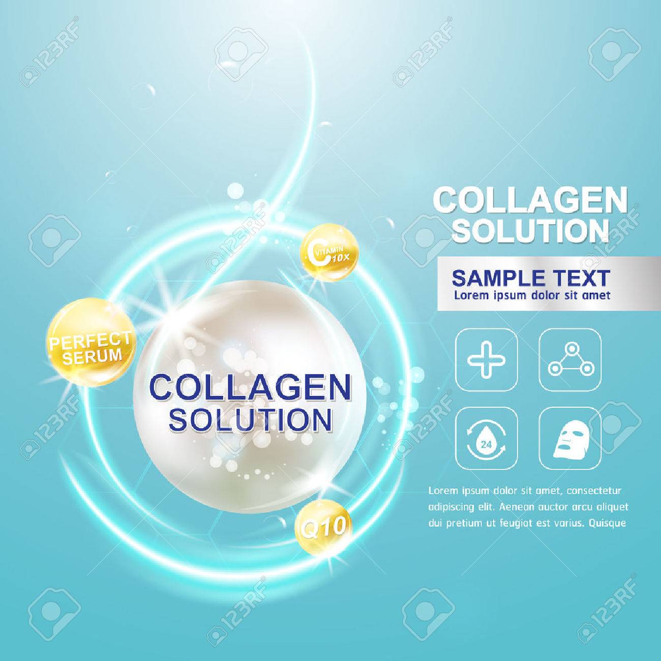 Collagen Serum And Vitamin Background Concept Skin Care Cosmetic