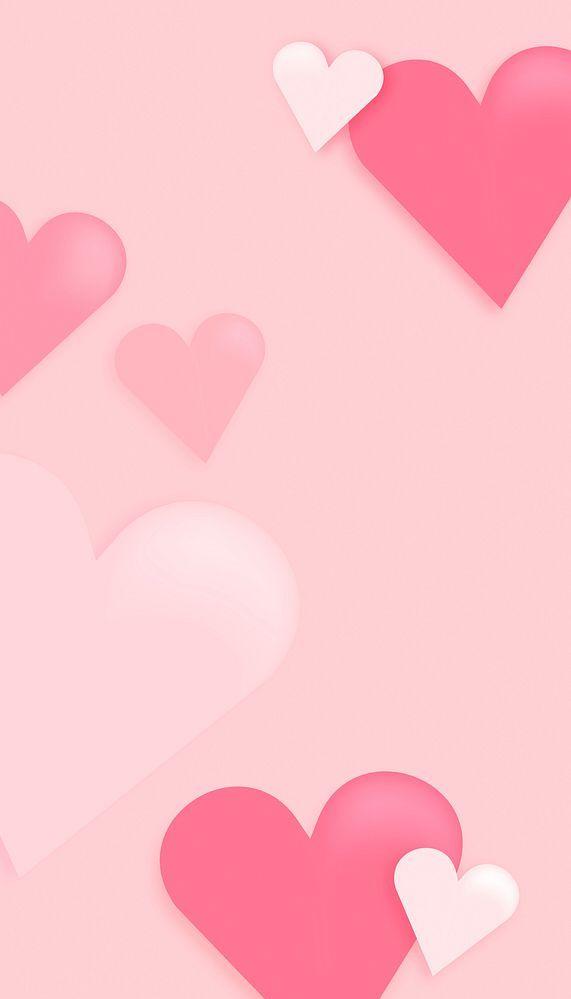 Cute pink hearts iPhone wallpaper