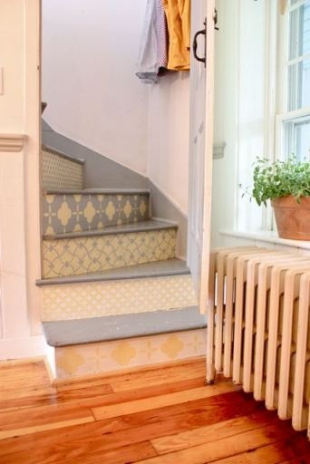 Wallpapered Risers For The Home