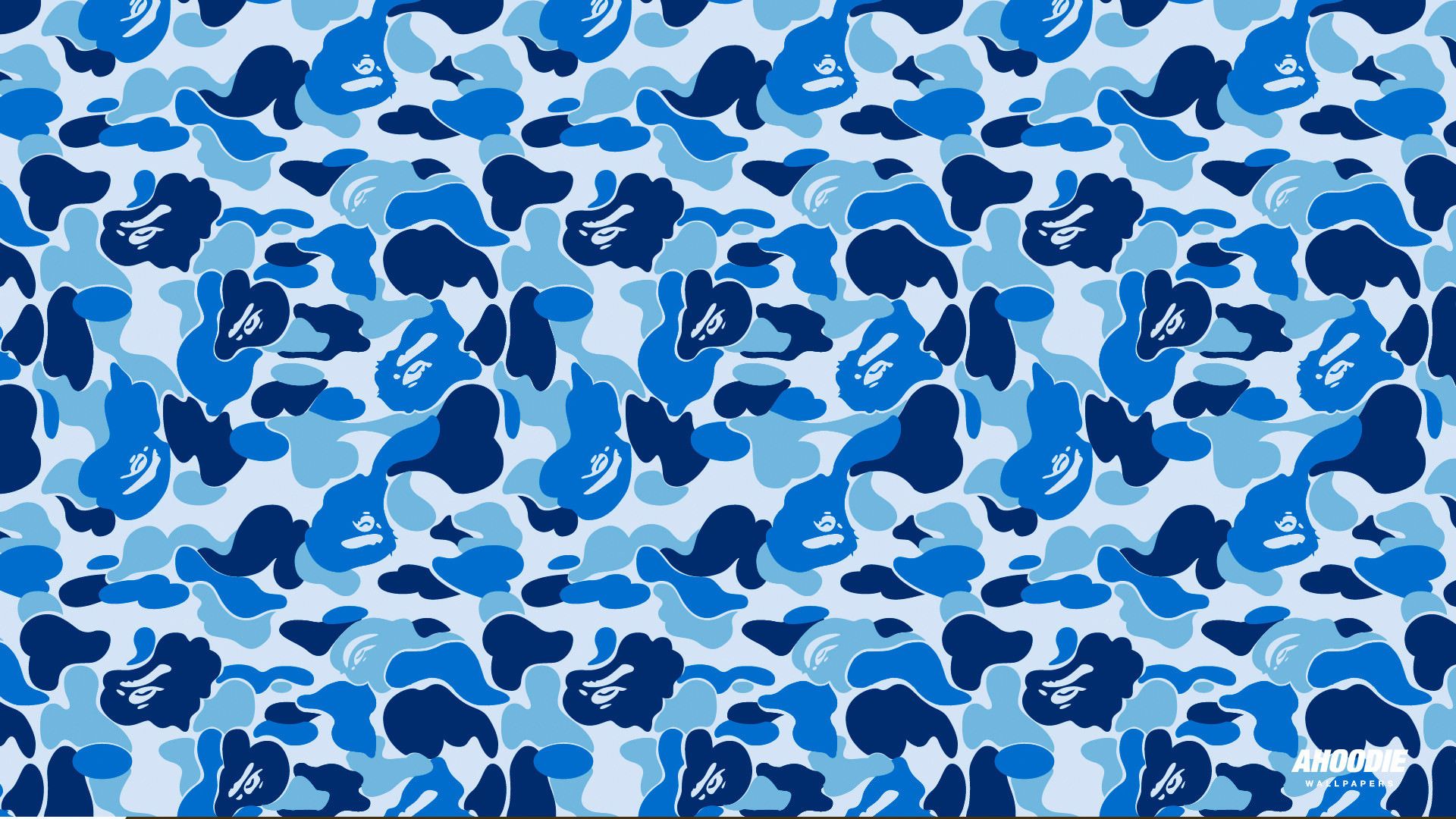 Blue Bape Shark Logo Wallpaper On