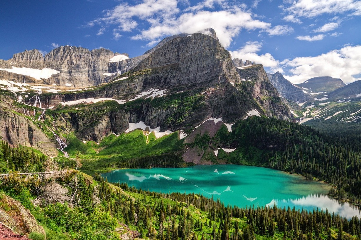 Nature Landscape Lake Turquoise Water Mountains Forest