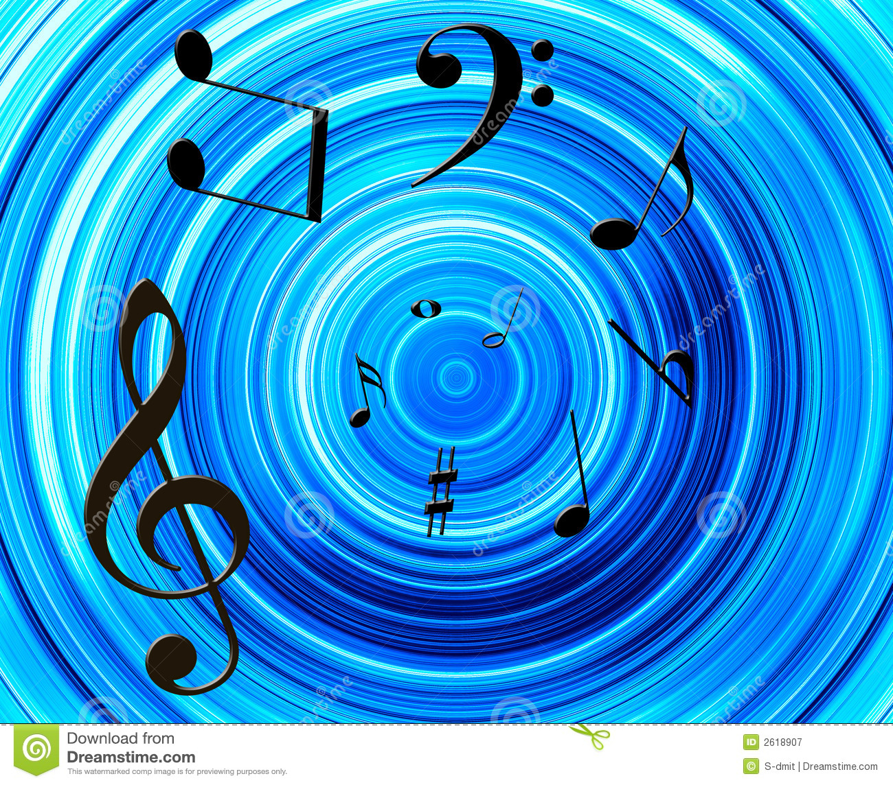 Music Note Background Blue Notes