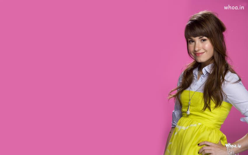 Demi Lovato Barbie Girl In Pink Background Wallpaper Songwriter