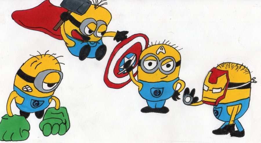 Minions Playing Avengers by Avrilando on