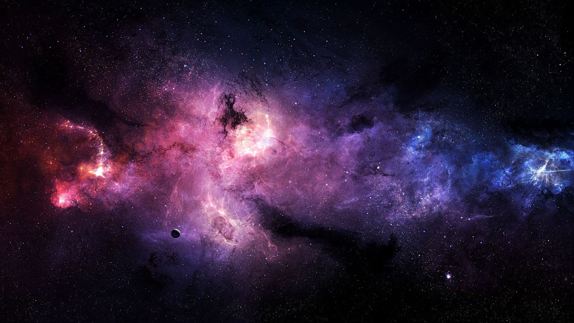 Purple And Blue On Galaxy Wallpaper HD With