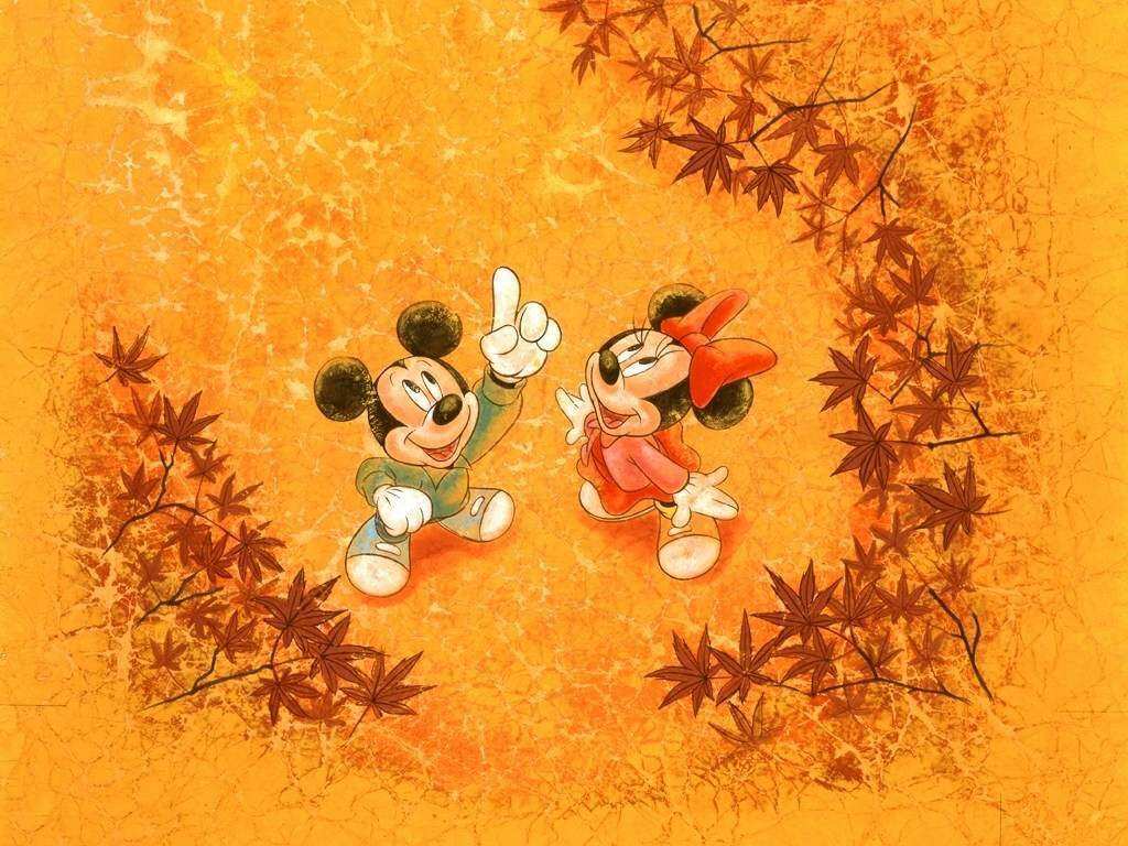 Disney Mickey And Minnie Autum Wallpaper