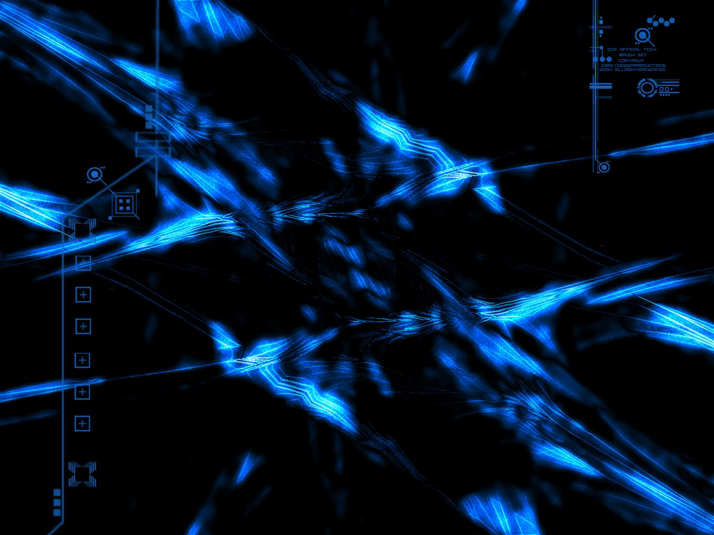 Blue Techno Background Ampblack Wallpaper