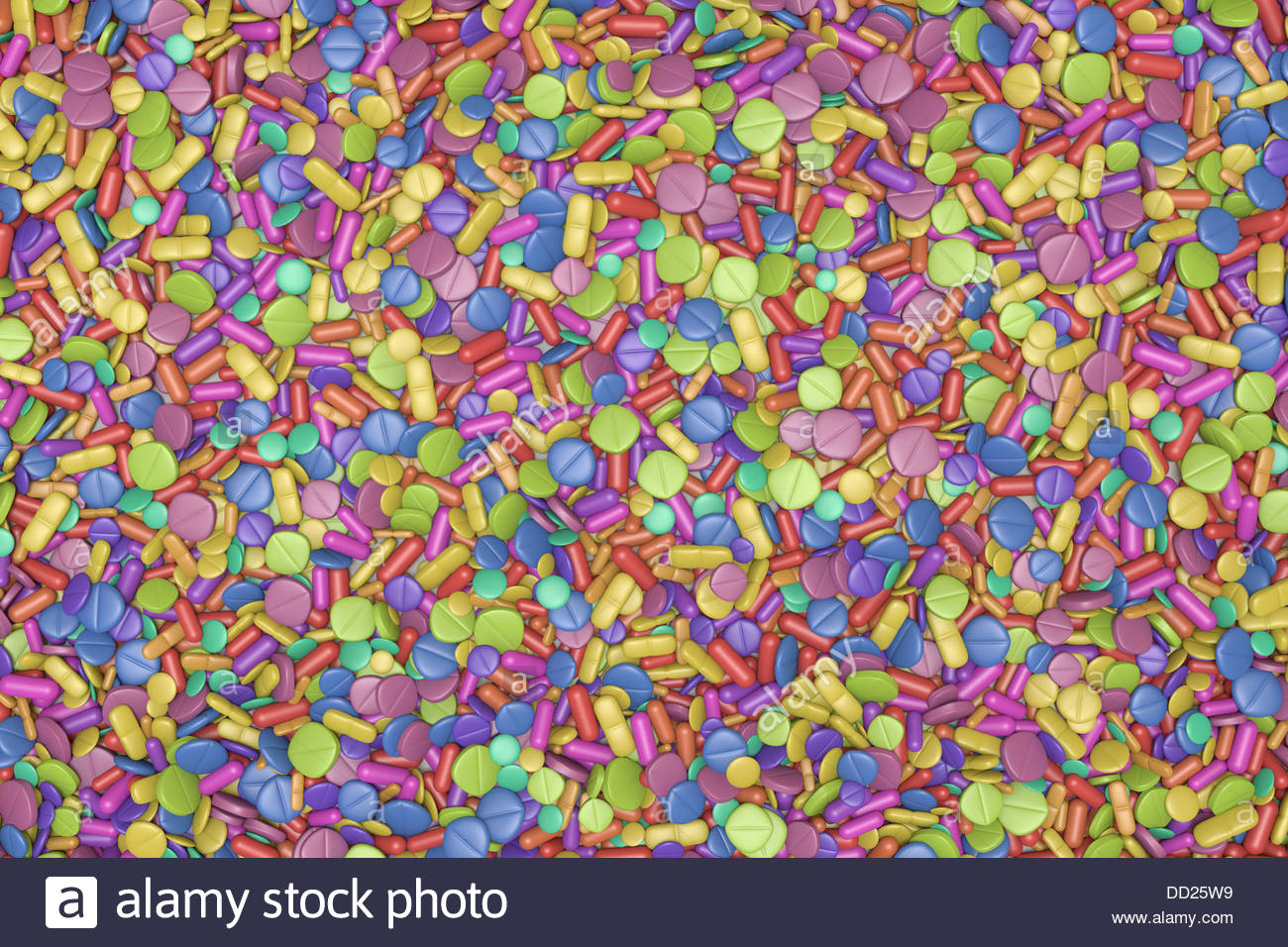 Wallpaper Of Colorful Drugs And Pills Stock Photo