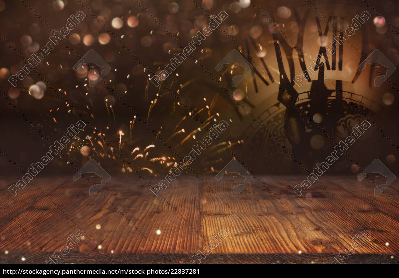 Abstract Bokeh Background And A Clock In Front Of Royalty
